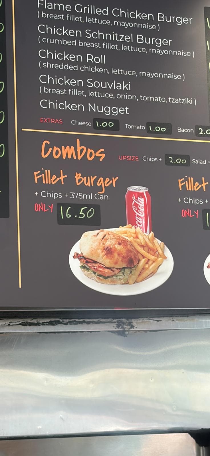 $16.50 Chicken Burger + Combo