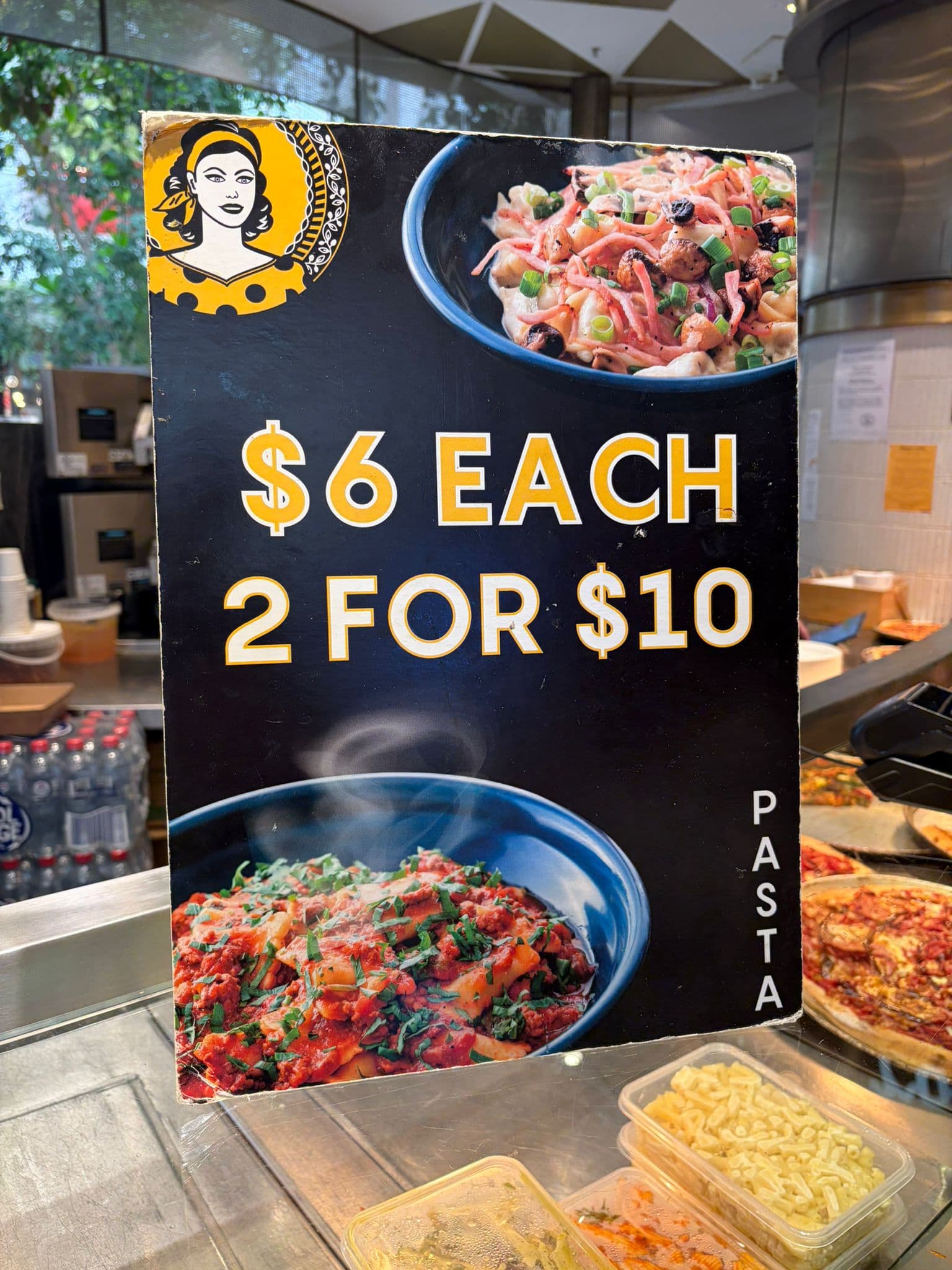 $6 for 1 pasta takeaway and $10 for 2